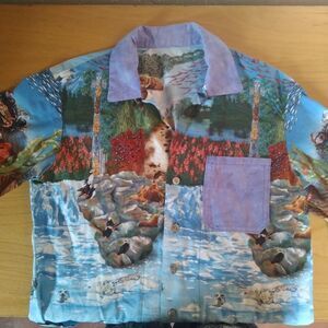 Vintage Hand Made Landscape Seascape AOP Shirt